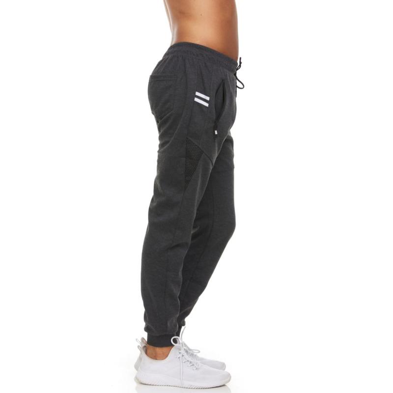 (3-Pack) Men's Moisture-Wicking Essential Jogger Pants with Zipper Pockets