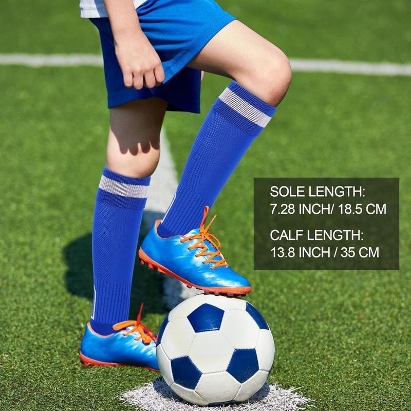 Ultrafun 4 Pairs Kids Soccer Socks with Grip Knee High Non Slip Football Basketball Sports Socks for Boys Girls Aged 8-14 soccer socks