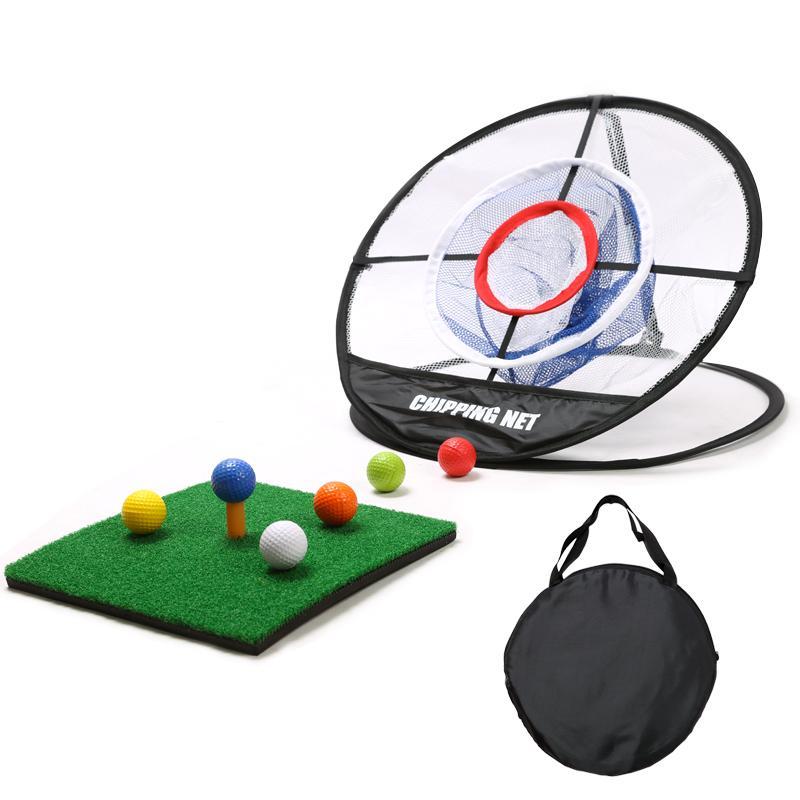 Golf Target Practice Net Set, Including 1 Count Golf Net & 6 Counts Practice Balls & 1 Count Artificial Grass Mat & 1 Count Stand & 1 Count Storage Bag, Golf Training Aid for Adults, Stocking Fillers Gift