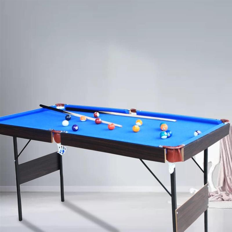 55' Billard Table, Stable Pool Table Foldable Pool Game Table Billard Snooker Sets for Adult Teenagers Kids with Cues, Triangle,