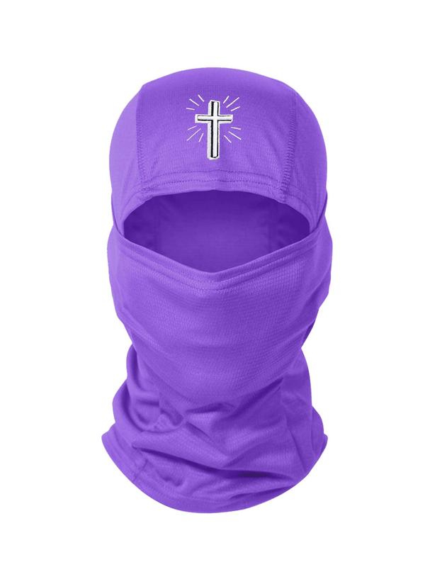 Unisex Sporty Cross Printed Face Covering Mask,  Trendy Outdoor Cycling Balaclava Hat, Windproof Sun Protection Face Covering Mask for Men & Women