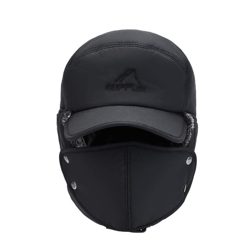 Winter Thermal Hat with Ear Flaps & Detachable Face Mask - Windproof, Warm for Skiing, Skating & Mountain Biking Trapper Hats for Men Women