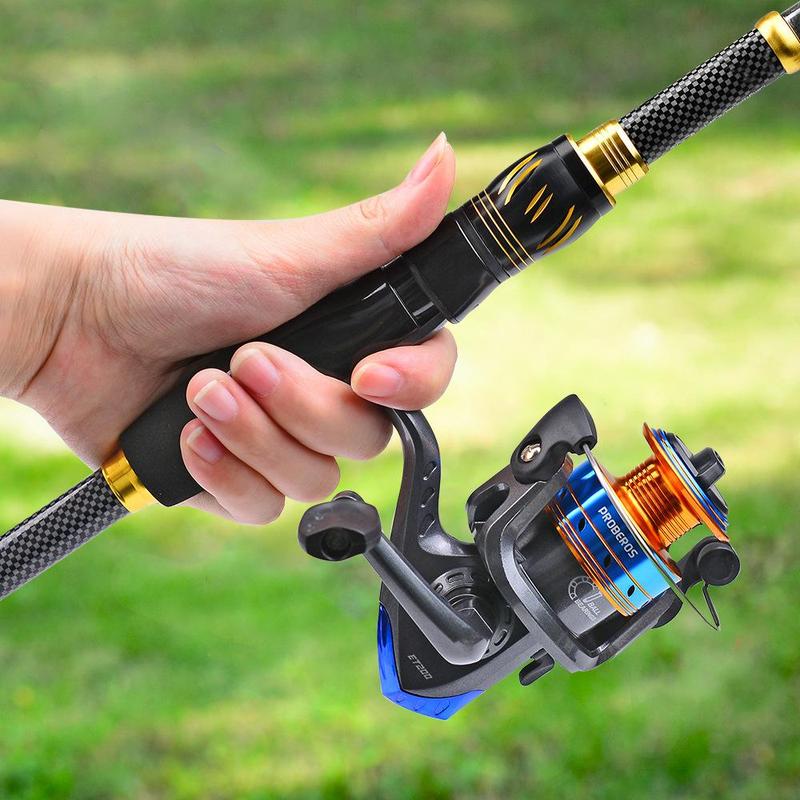 Fishing Rod & Reel Set, 1 Set Portable Carbon Fiber Long Casting Fishing Rod & Reel Set, Outdoor Fishing Accessories for Fishing Enthusiasts