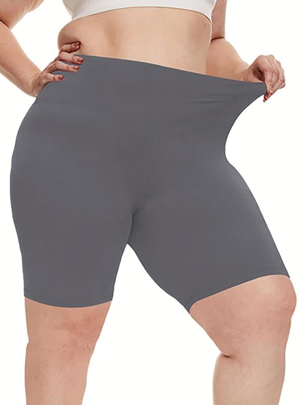  Solid Pocket Sports Shorts, High Stretch Yoga Shorts, Ladies Sportswear for Indoor Outdoor Wear