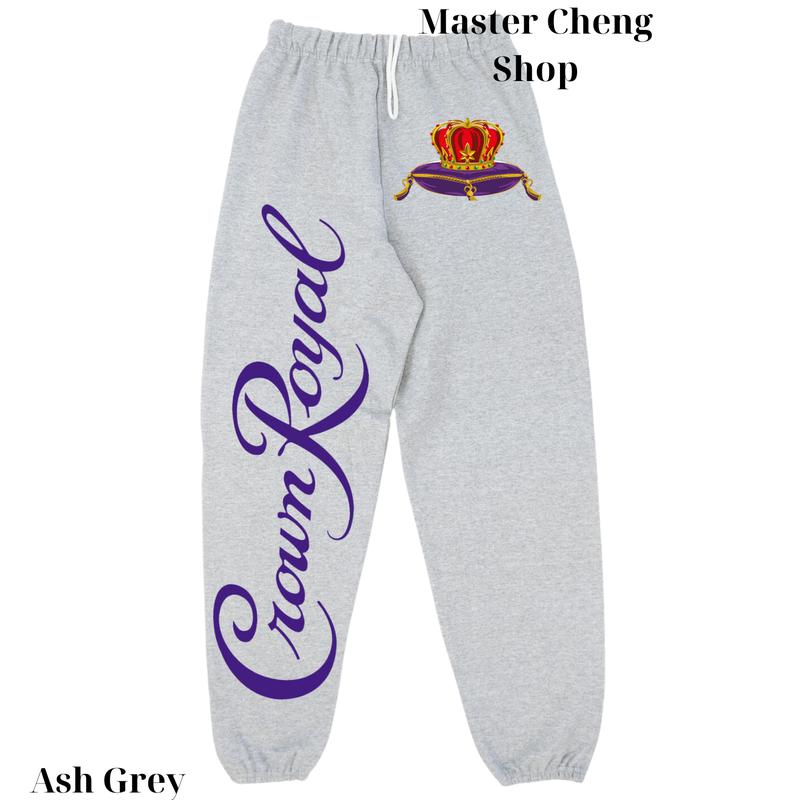 Streetwear Graphic Crown Royal Unisex Sweatpants For Running, Streetwear Hip Hop Joggers, Men Sweatpants Gift, Gift For Him Menswear Trouser