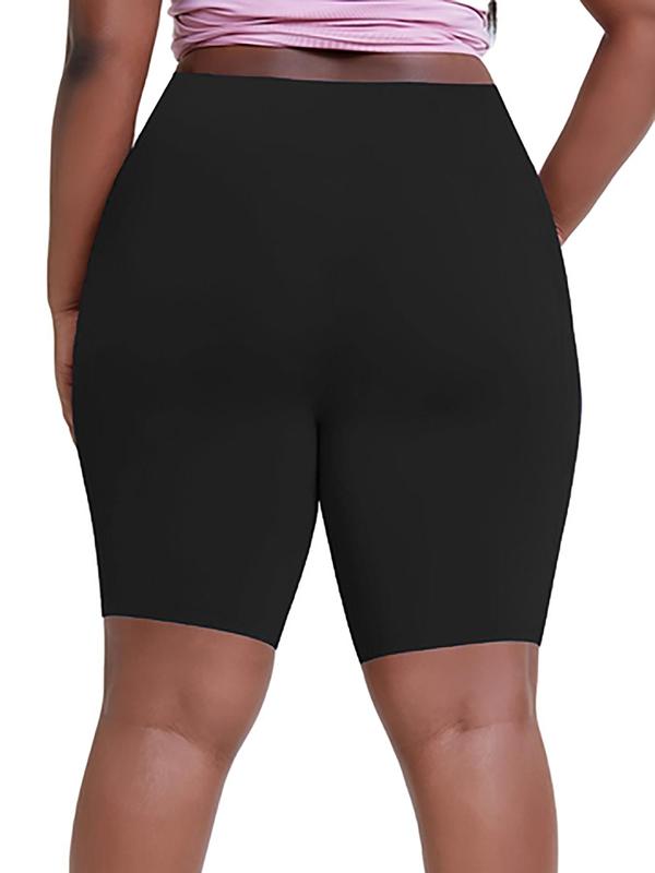  Solid Pocket Sports Shorts, High Stretch Yoga Shorts, Ladies Sportswear for Indoor Outdoor Wear