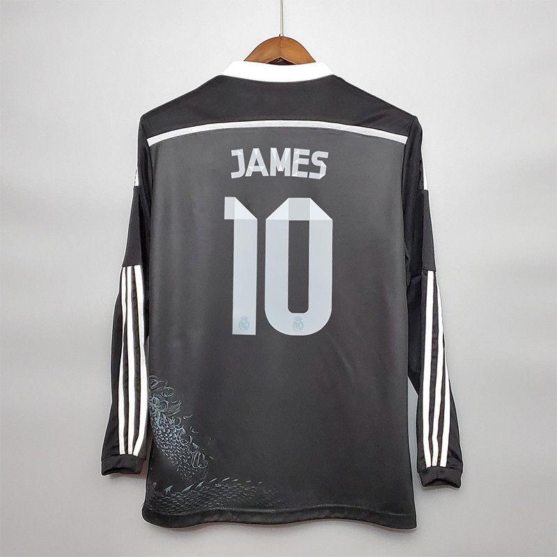 1415 Two away Long sleeved 7 Cristiano Ronaldo 9 Benzema 11 Bell Retro Football Jersey