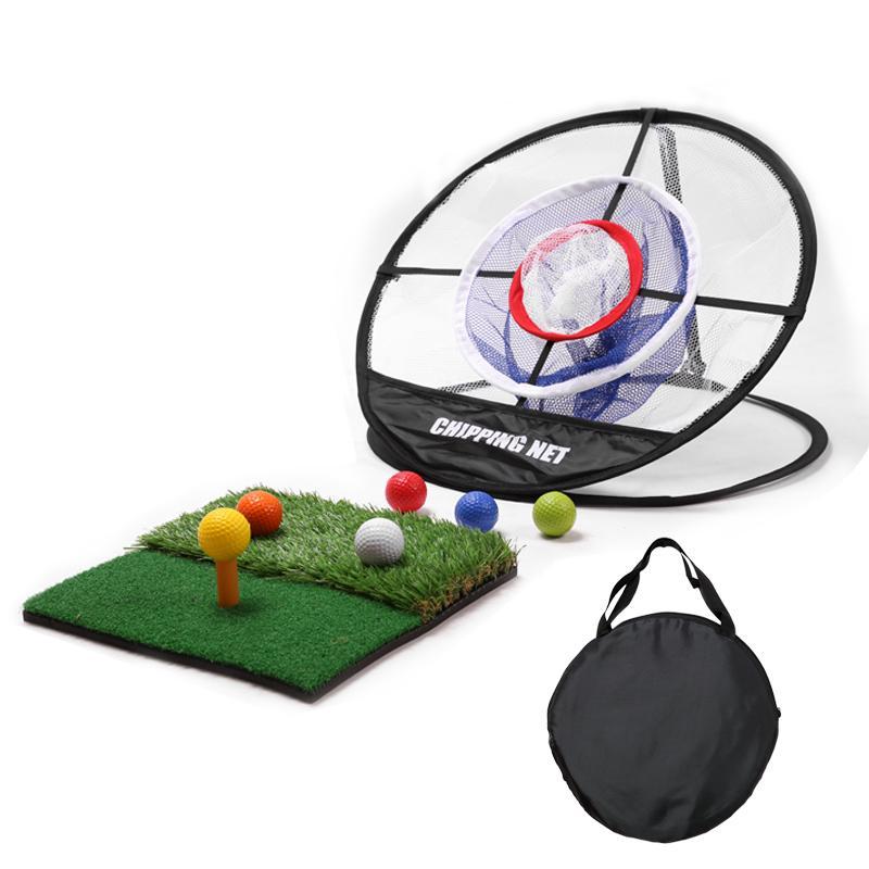 Golf Target Practice Net Set, Including 1 Count Golf Net & 6 Counts Practice Balls & 1 Count Artificial Grass Mat & 1 Count Stand & 1 Count Storage Bag, Golf Training Aid for Adults, Stocking Fillers Gift