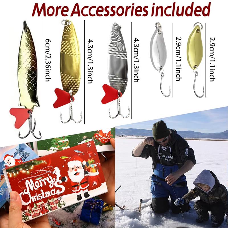 Fishing Lure Calendar Christmas Countdown 78Pcs Christmas Calendar Xmas Surprise Gift for Fishing Lover