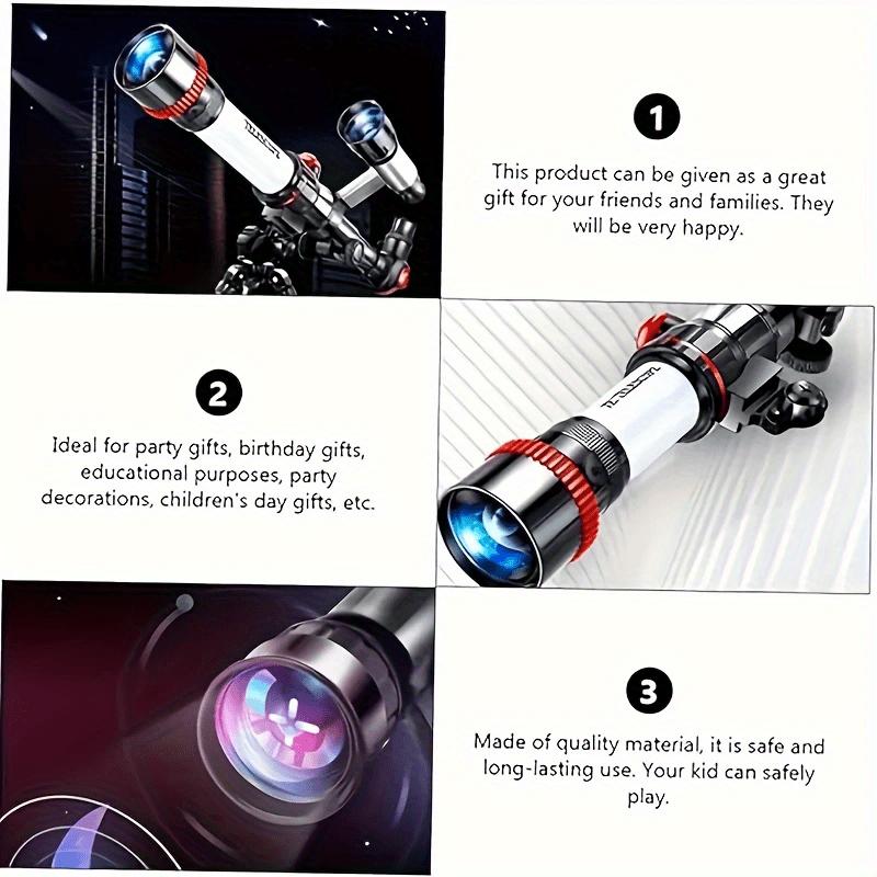 1pc Educational Astronomical Telescope, Learning Science Experiment Toy with Random Color Accessories