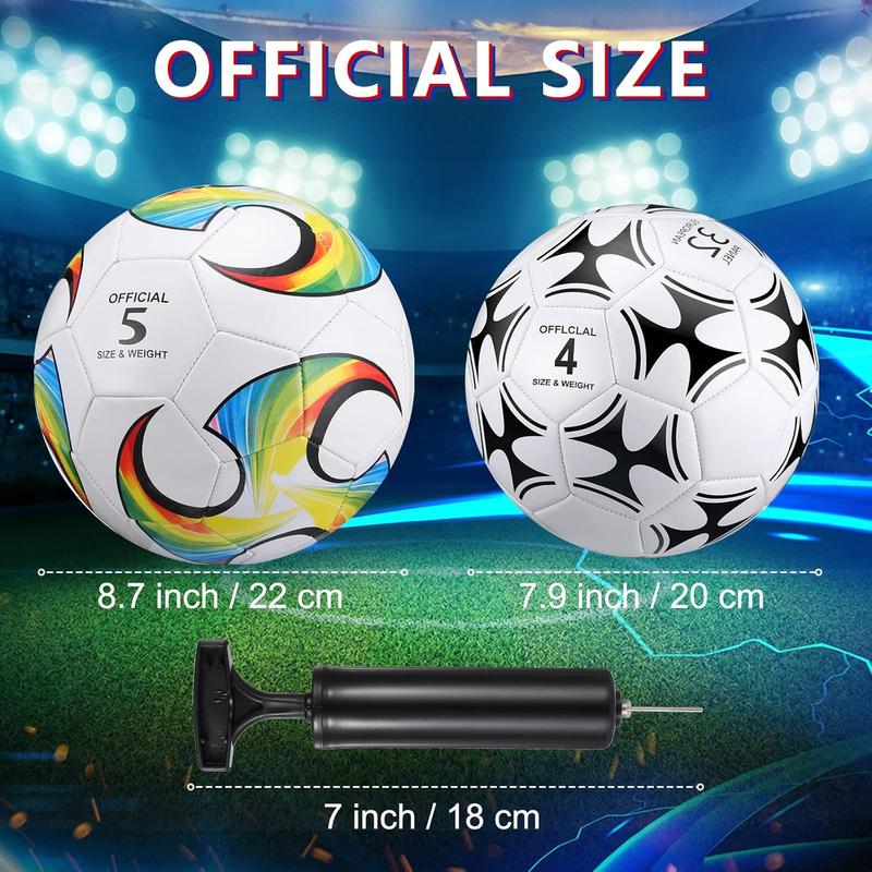 4 count Soccer Ball with Pump Operation Christmas Official Size Outdoor Indoor Soft Soccer Balls Bulk for  Christian Charity Donation  Gift for  Youth Adult